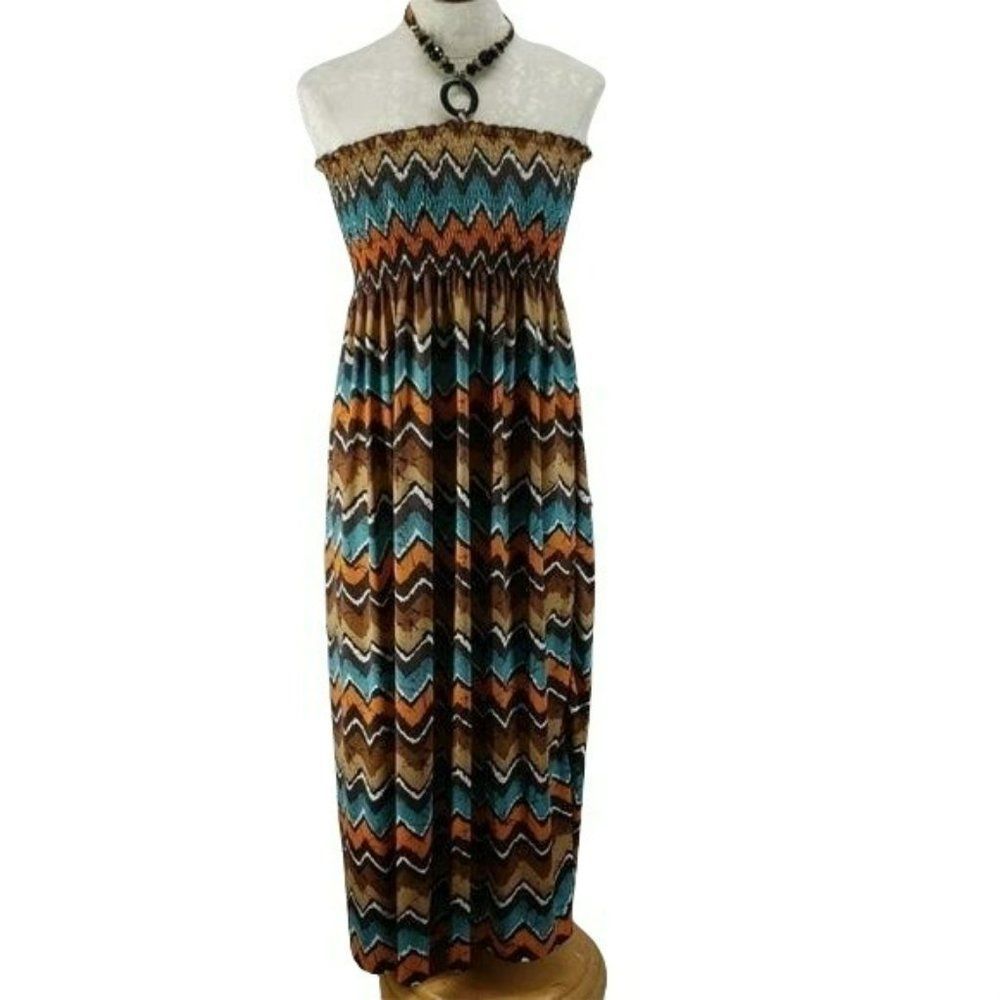 Cristinalove aztec festival Halter Maxi Dress